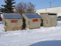 Olds commercial waste and cardboard bins